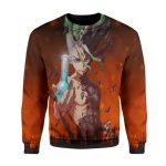 Ishigami Senkuu Classic Red 3D Printed Dr Stone Sweatshirt S Official Dr. Stone Merch