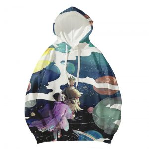 Senku Ishigami Cool Universe Crossover Dr Stone Pullover Hoodie XS / Yellow/Green Official Dr. Stone Merch