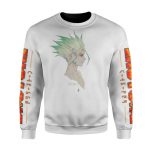 Senku Ishigami Sculpture Art Dr Stone Sleeves 3D Printed Dr Stone Sweatshirt S Official Dr. Stone Merch