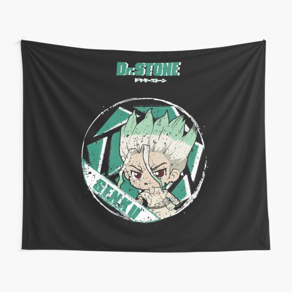 DR. STONE: SENKU STONE (GRUNGE STYLE) Tapestry RB2805 product Offical Doctor Stone Merch