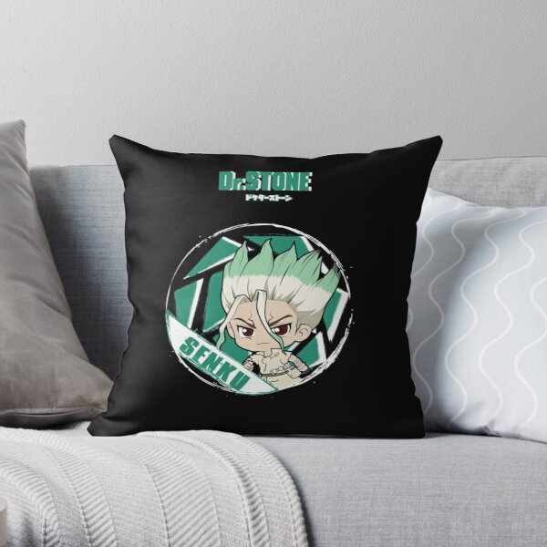 DR. STONE: SENKU STONE Throw Pillow RB2805 product Offical Doctor Stone Merch