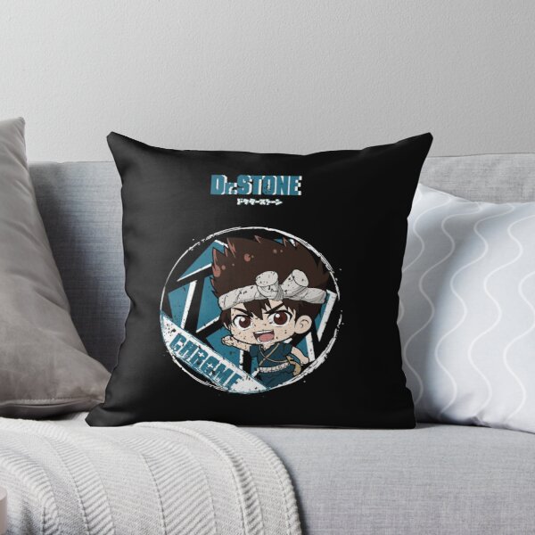 DR. STONE: CHROME STONE (GRUNGE STYLE) Throw Pillow RB2805 product Offical Doctor Stone Merch