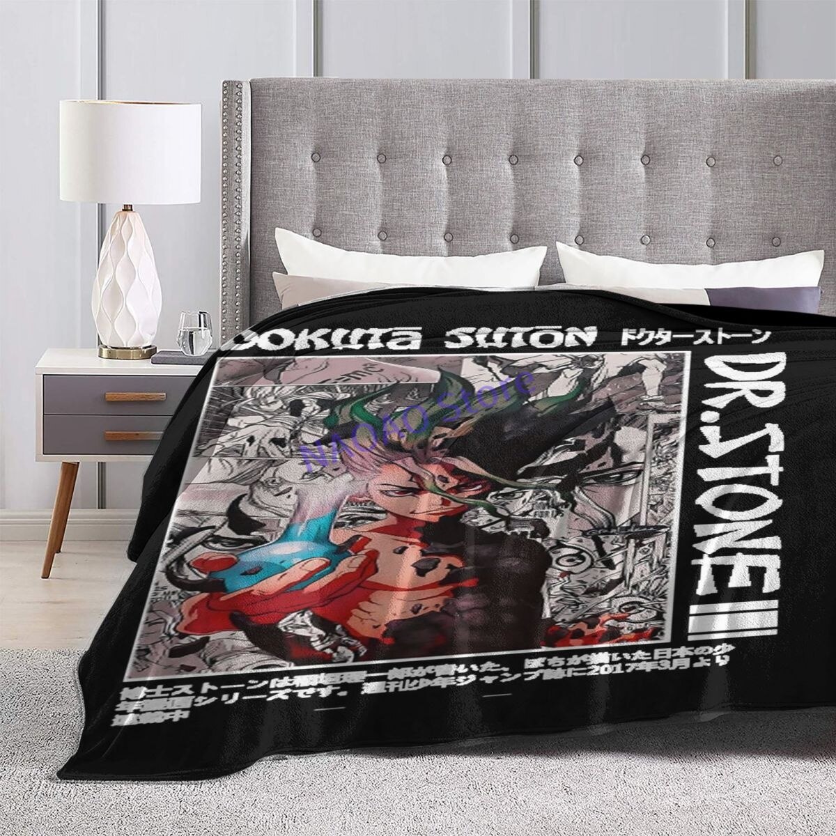 Anime Dr Ston Throw Blanket Sheets on the bed Blankets on the sofa Decorative lattice bedspreads 2 - Dr. Stone Merch